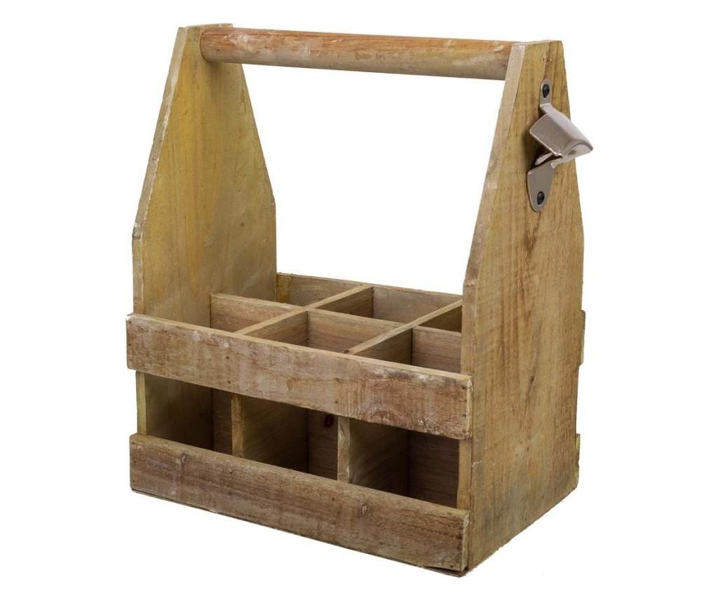 Suport sticle de vin Creaciones Meng, Wooden, lemn de brad, 27x19x33 cm, natural - Creaciones Meng, Crem