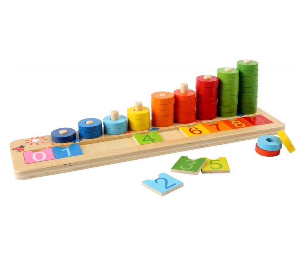 Joc educativ Numaratoare cu inele colorate / Calculation table "Wooden Rings" - Legler Small Foot