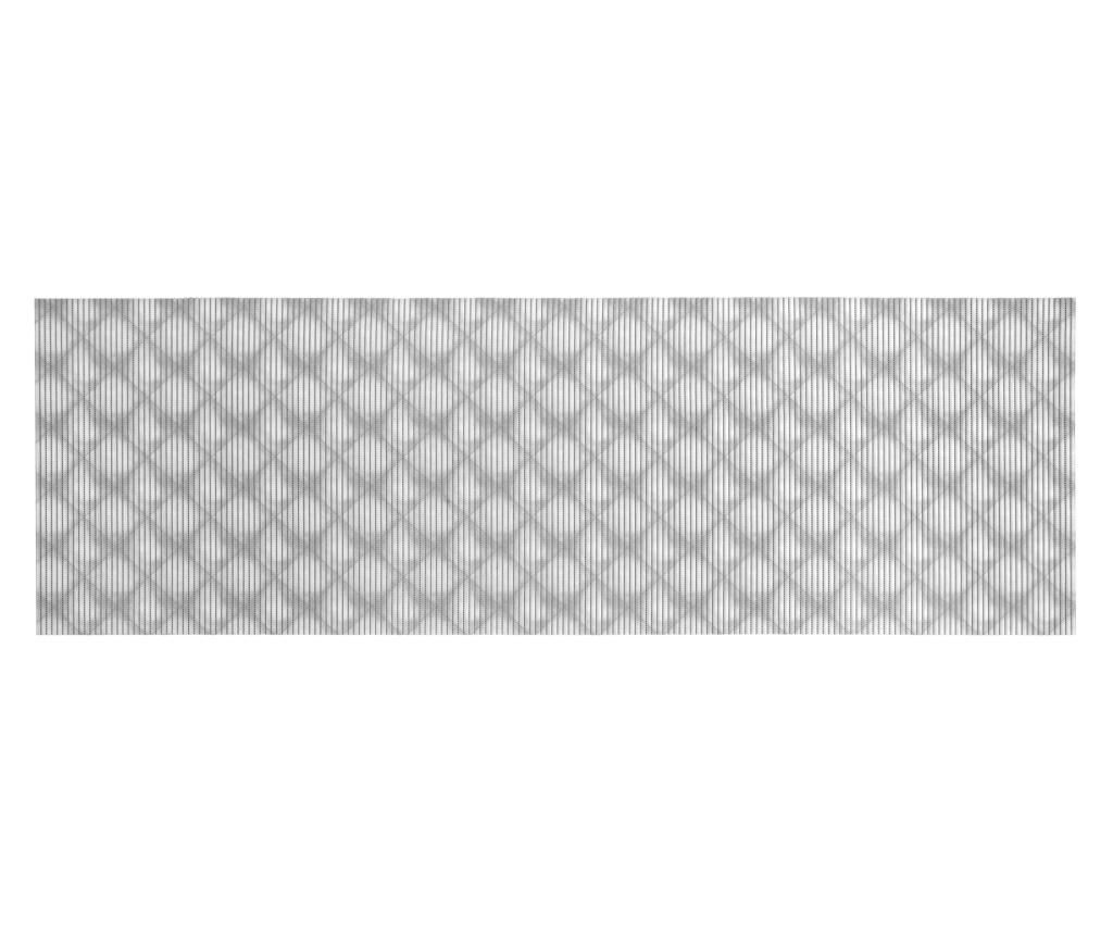 Covoras de baie Wenko, Soft Foam Flow grey, plastic, 200x65x1 cm - Wenko, Gri & Argintiu