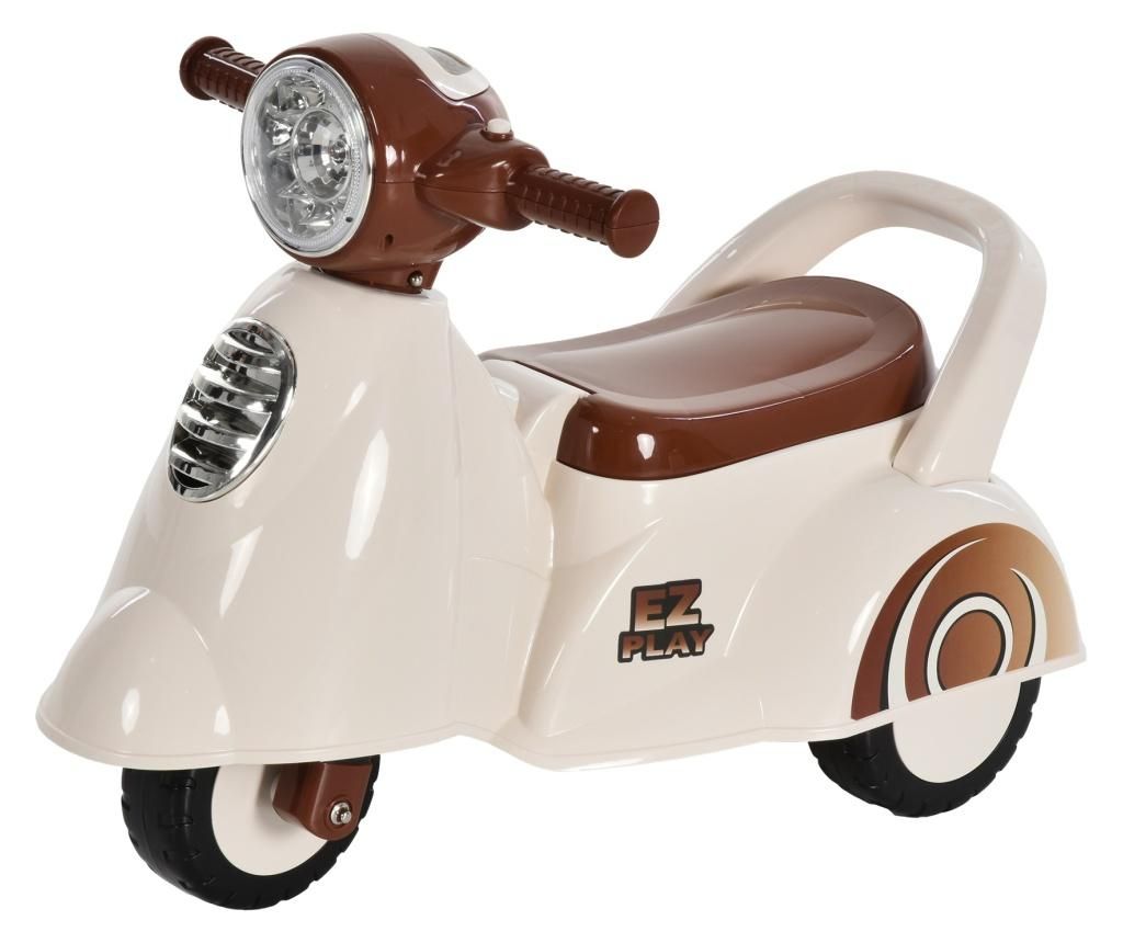 Homcom Jucarie Motocicleta Triciclu pentru Copii 12-36 luni Fara Pedale cu Lumini si Sunete Realiste Bej si Maro - HOMCOM