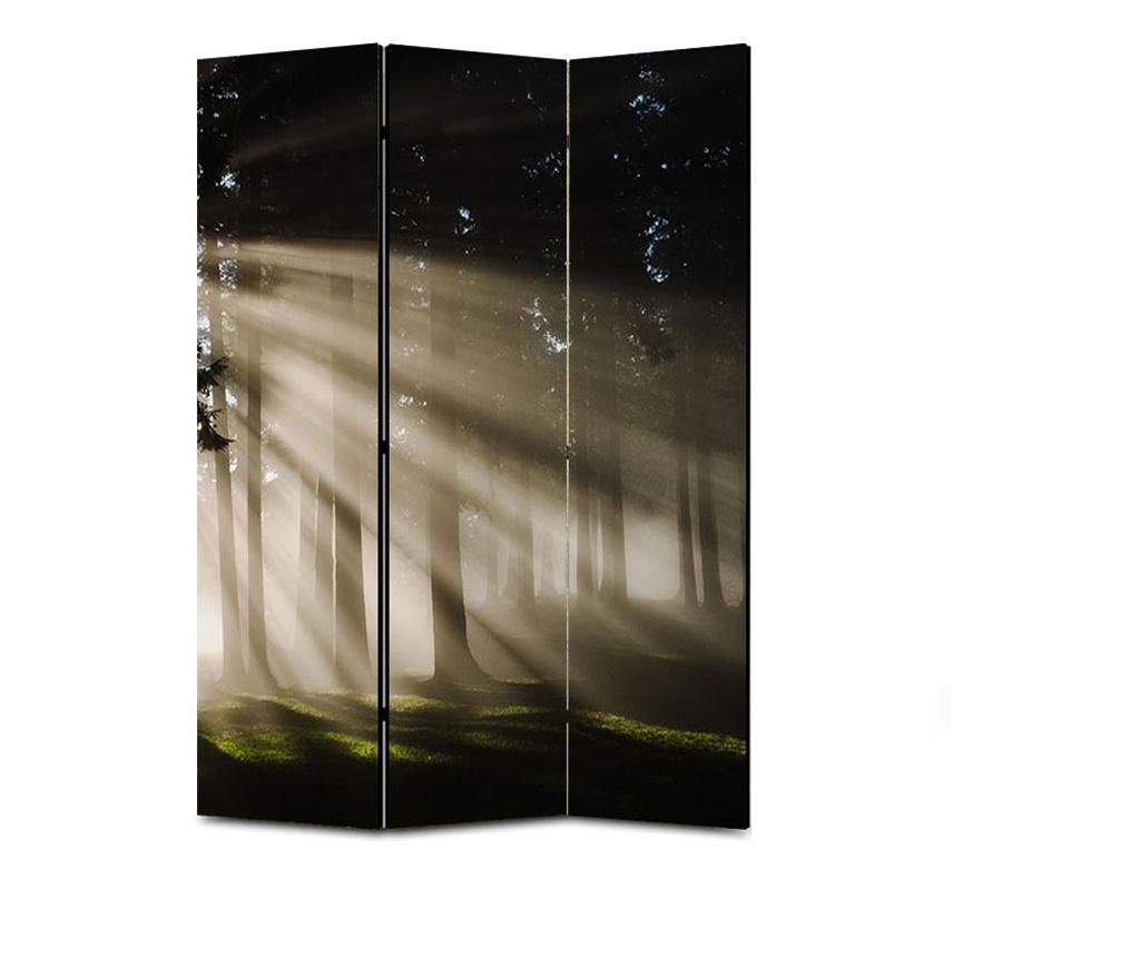 Paravan 3 piese Premium TrueColor, Razele soarelui printre copaci, Panza pe cadru de lemn, Decoratiuni, 3 Panouri de 35×180, 105 – Art Factory Art Factory imagine 2022
