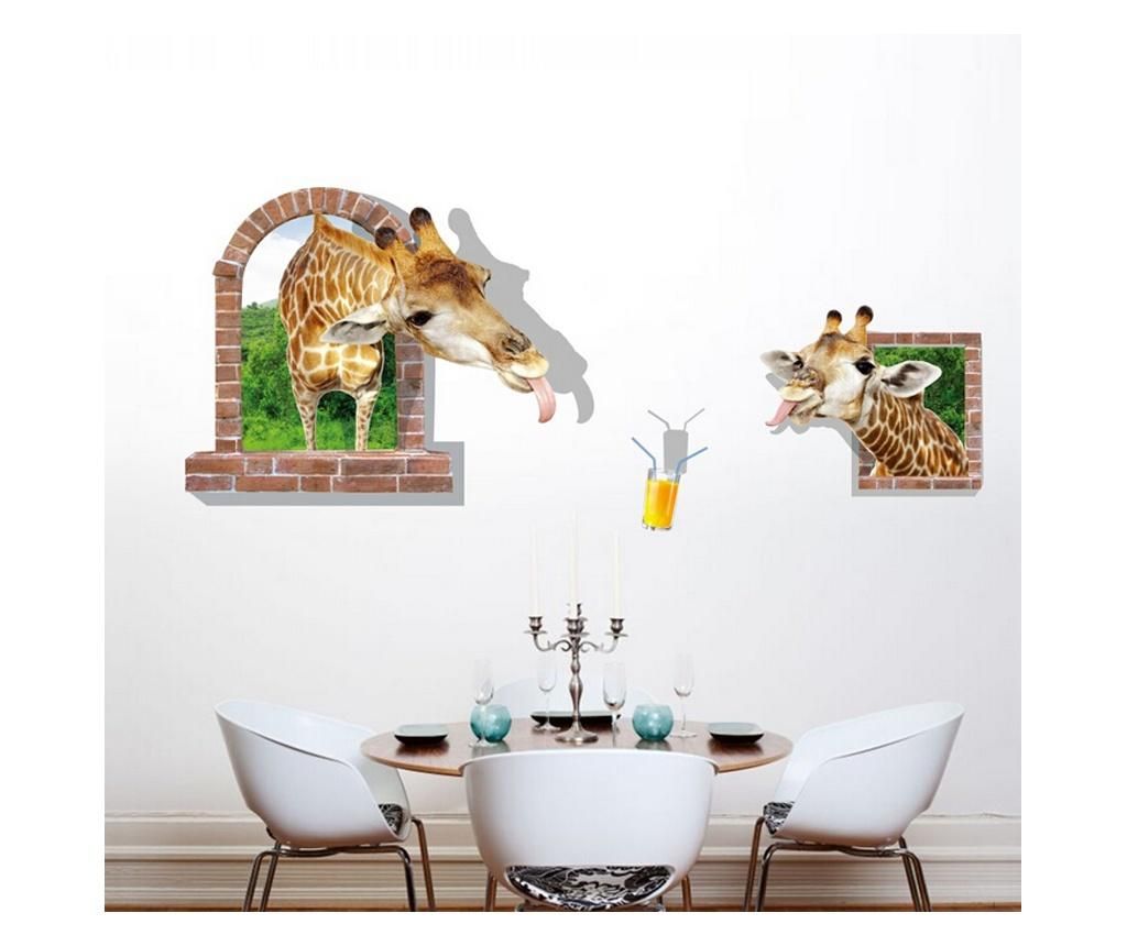 Sticker decorativ, fereastra cu 2 girafe 130 cm, 60STK - BV