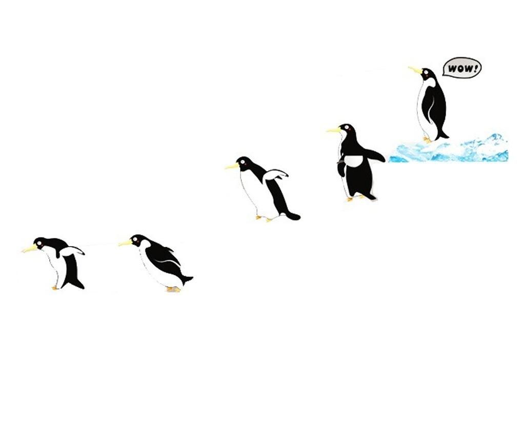 Sticker decorativ, Pinguini, 130 cm, 794STK - BV