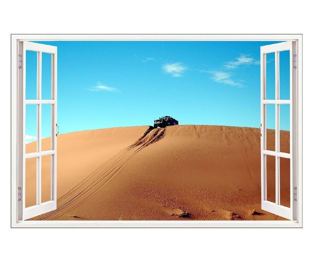 Sticker decorativ, Fereastra 3D, Dune de nisip, 85 cm, 622STK - BV