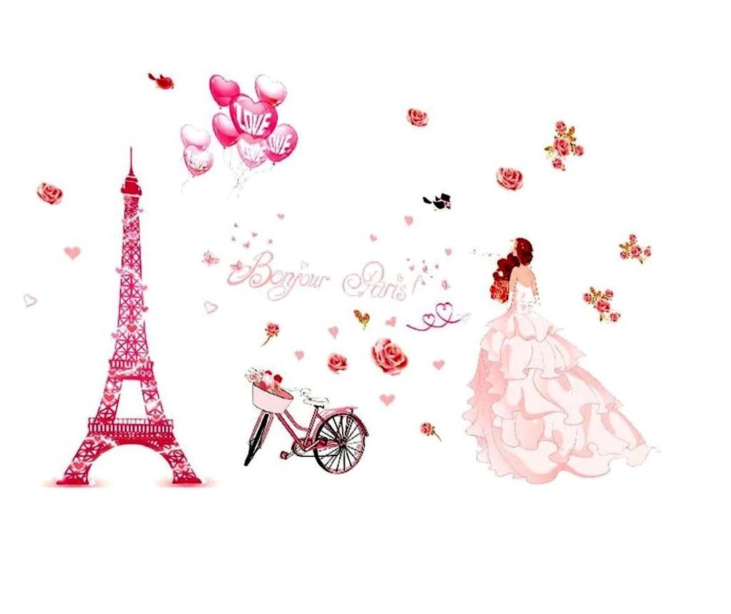 Sticker decorativ, Bonjour Paris, 130 cm, 782STK - BV