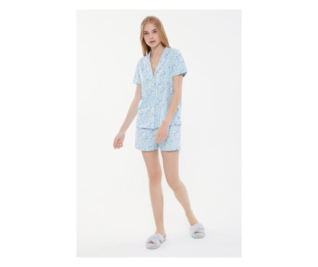 Pijama dama Unicorn S, Trendyol, bumbac, albastra – Trendyol, Albastru