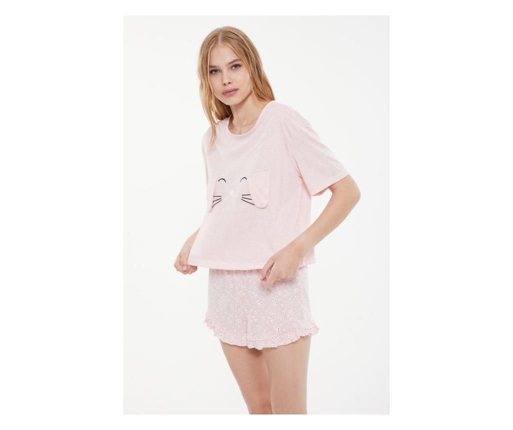 Pijama dama Whiskers M, Trendyol, bumbac, roz pudra – Trendyol, Roz