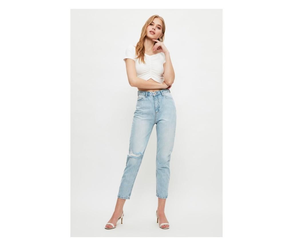 Jeans dama Manaia XS, Trendyol, bumbac, albastru - Trendyol, Albastru