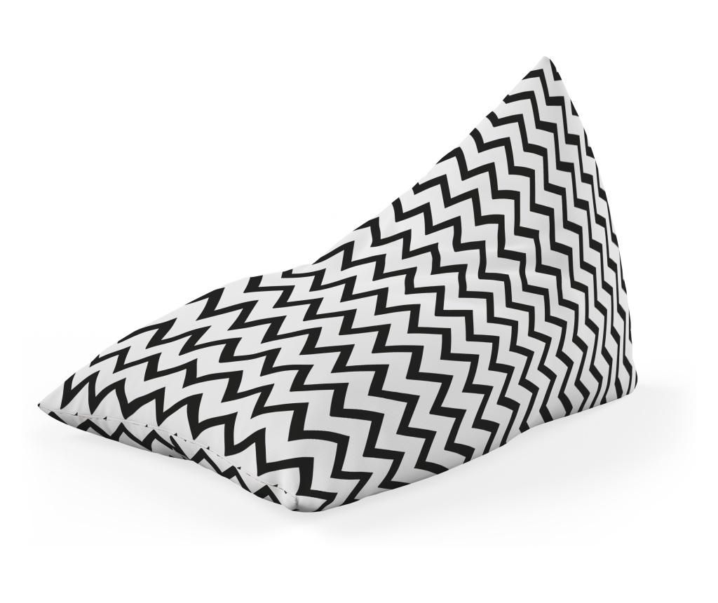 Fotoliu Units Puf (Bean Bag) tip lounge, impermeabil, cu maner, 155 x 83 x 65 cm, Chevron Classic, Black - Units