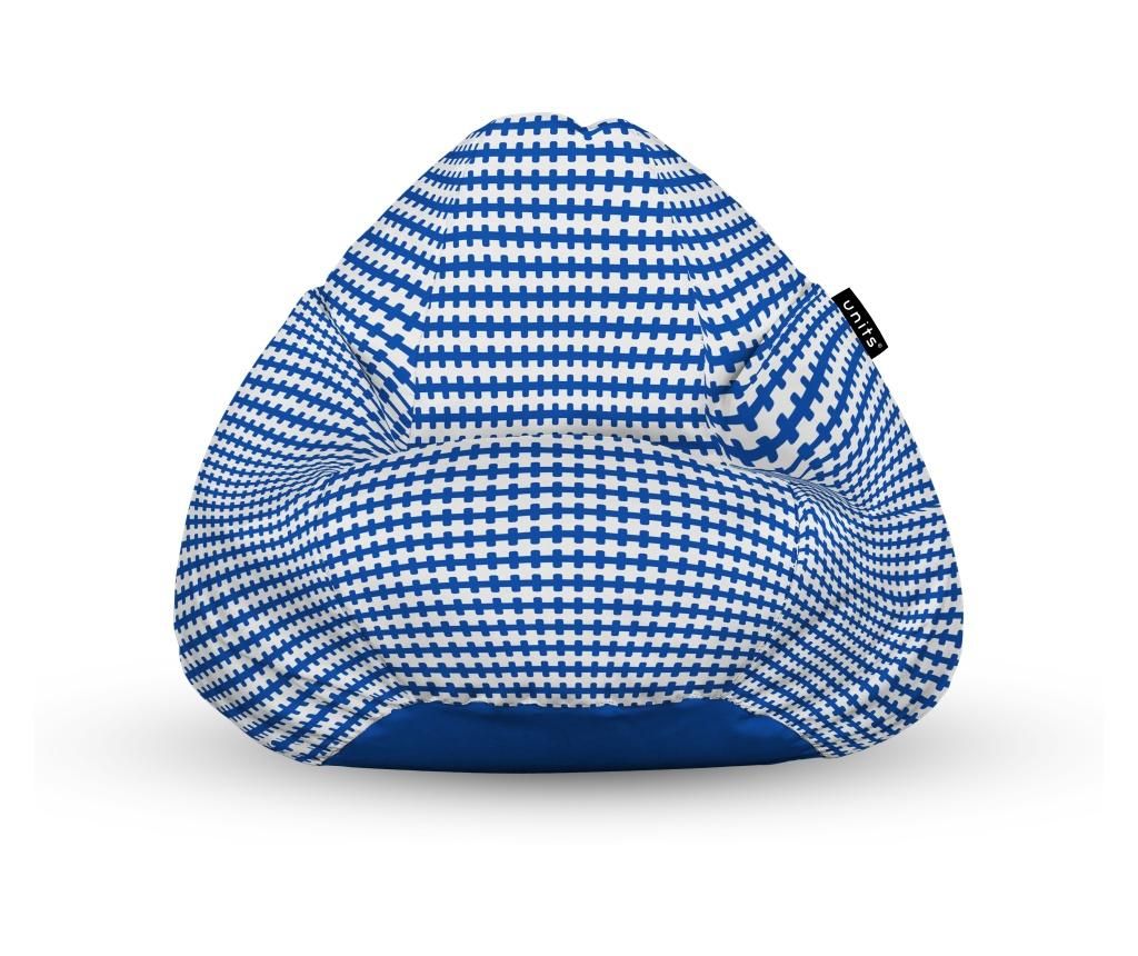 Fotoliu Units Puf (Bean Bag) tip para, impermeabil, cu maner, 80 x 90 x 68 cm, Scandinavian, Blue - Units