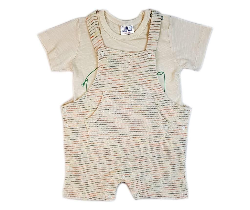 Set salopeta si tricou pentru copii Luggi Baby 6-9 luni – Luggi Baby, Crem