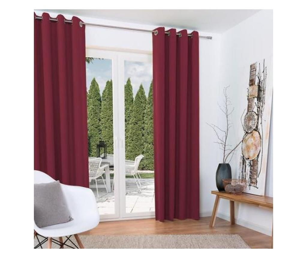 Set doua perdele Beautissu Amelie BU, Blackout, agatare cu inele, Bordo - Beautissu