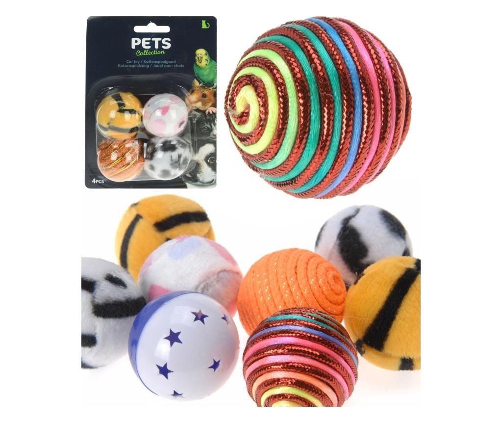 Set de joaca pentru pisica PetsCollection, 4 bilute - PetsCollection