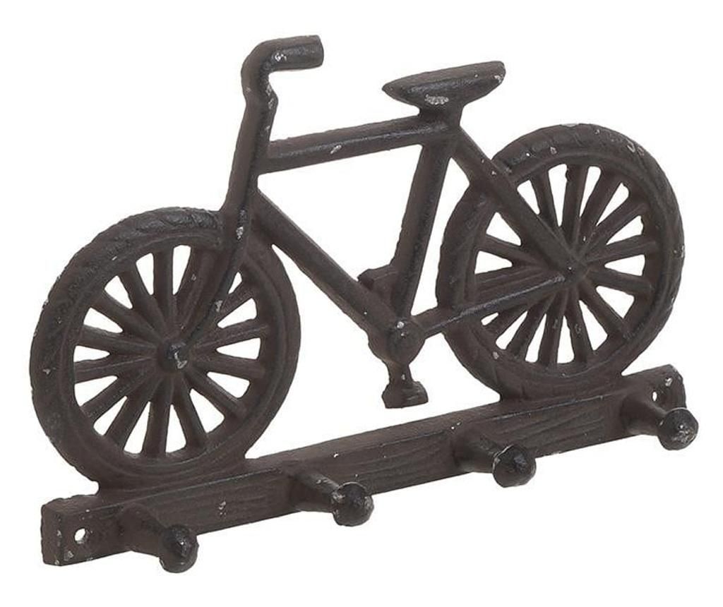 Cuier metalic forma bicicleta, maro antichizat, 20x4x13 cm - DecoDepot