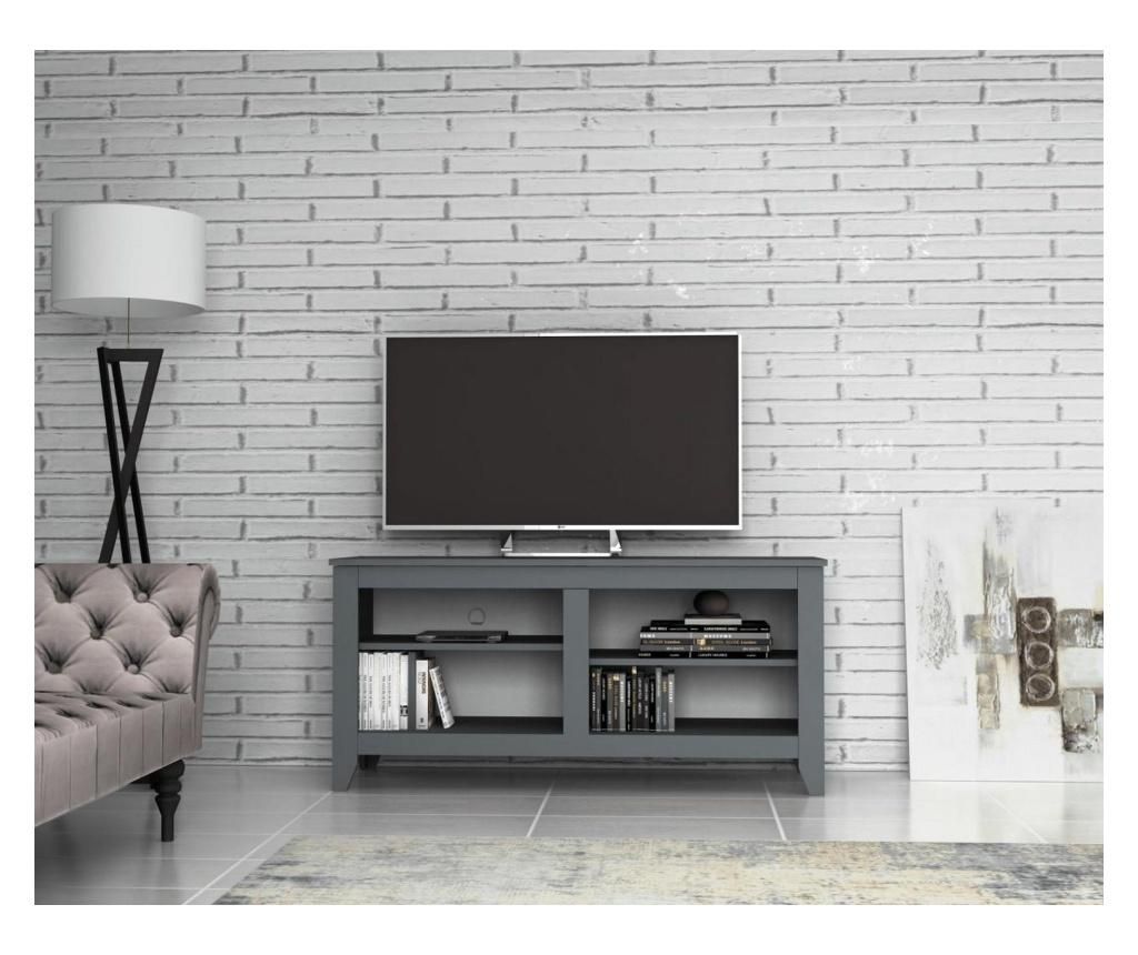 Comoda TV Dmodul, Store, PAL melaminat, 135x45x60 cm - DMODUL, Gri & Argintiu