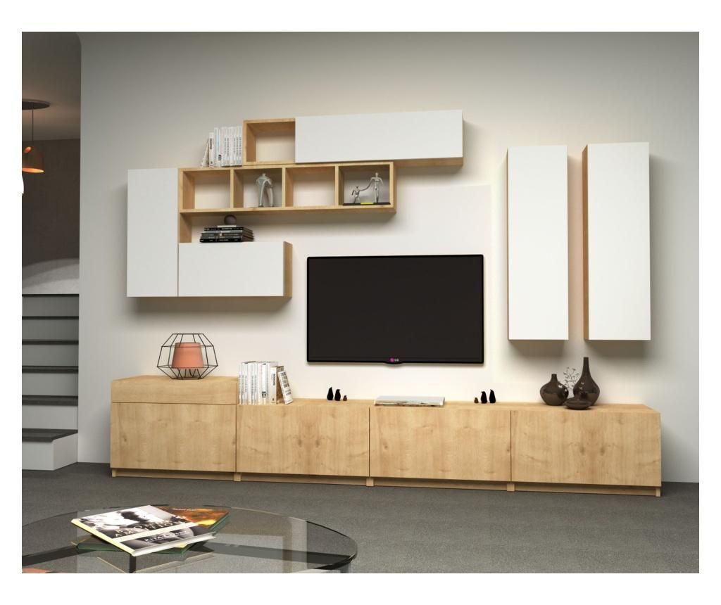 Set 7 piese de mobilier pentru sufragerie Dmodul, Domino, PAL melaminat - DMODUL, Maro