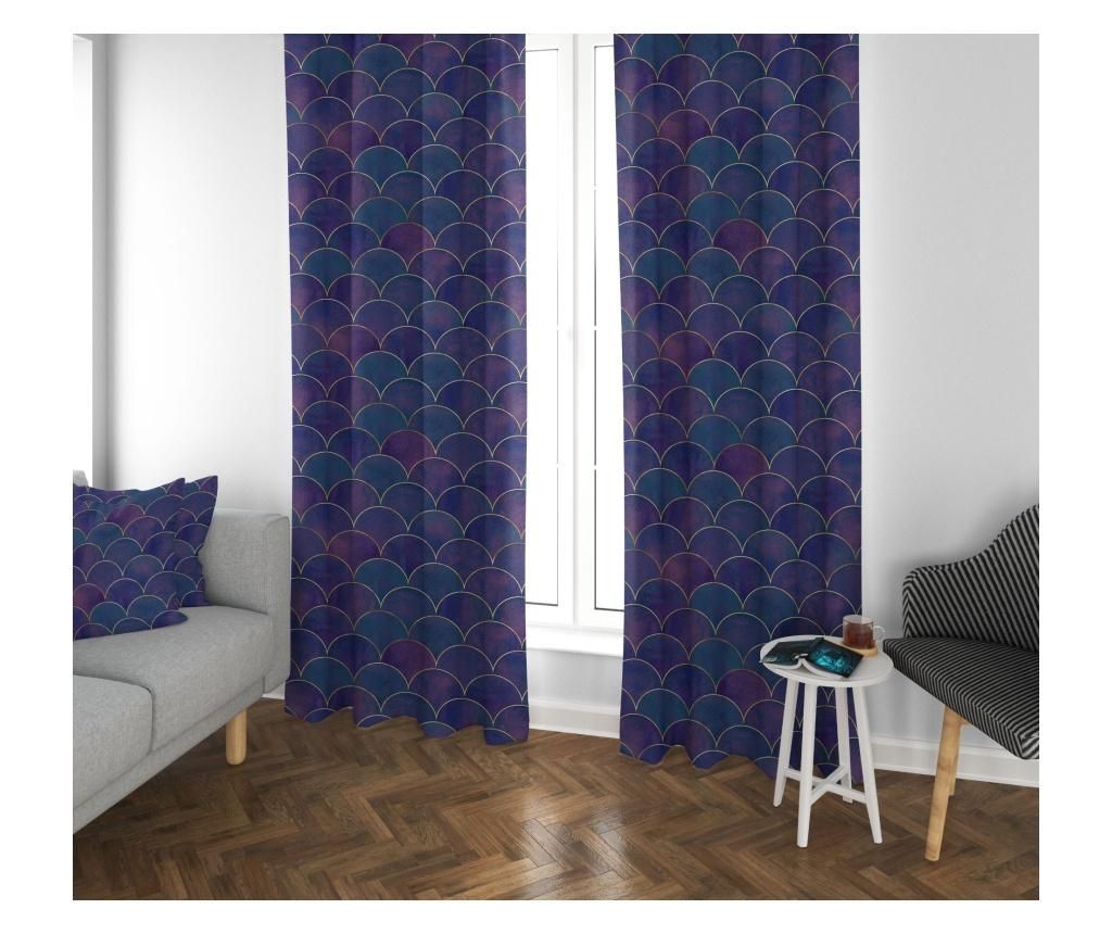 Draperie Evmila, Purple Geometric, poliester, 140x240 cm, multicolor - EVMILA, Multicolor