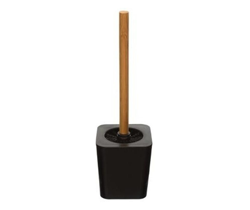 Perie wc Black bamboo, suport 11.6x38 cm - 5FIVE