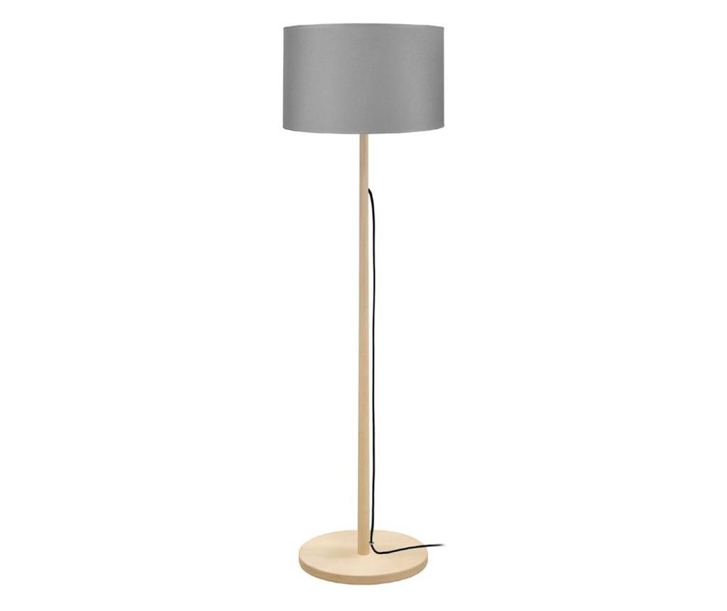 Lampadar Tosel, Mykines, lemn de fag, LED A++, max. 40 W, E27, 30x30x142 cm - Tosel, Gri & Argintiu