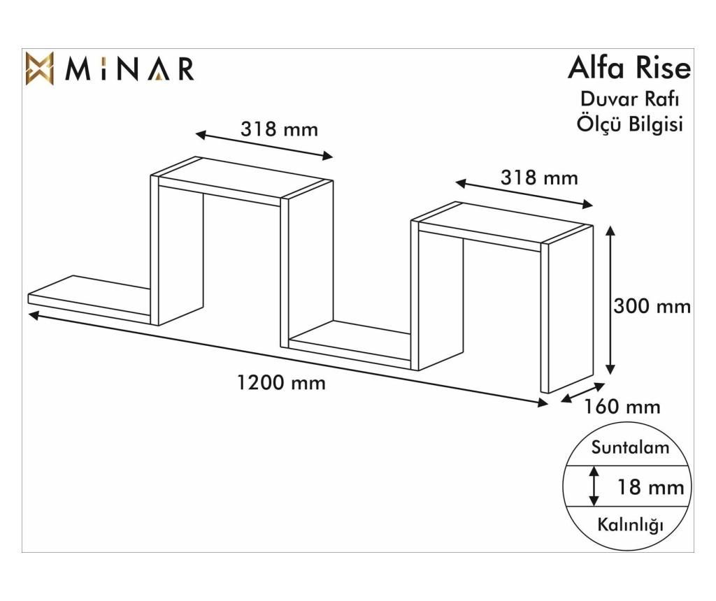 Set 4 rafturi Minar, Alfa, PAL - Minar, Rosu - 2 | YEO