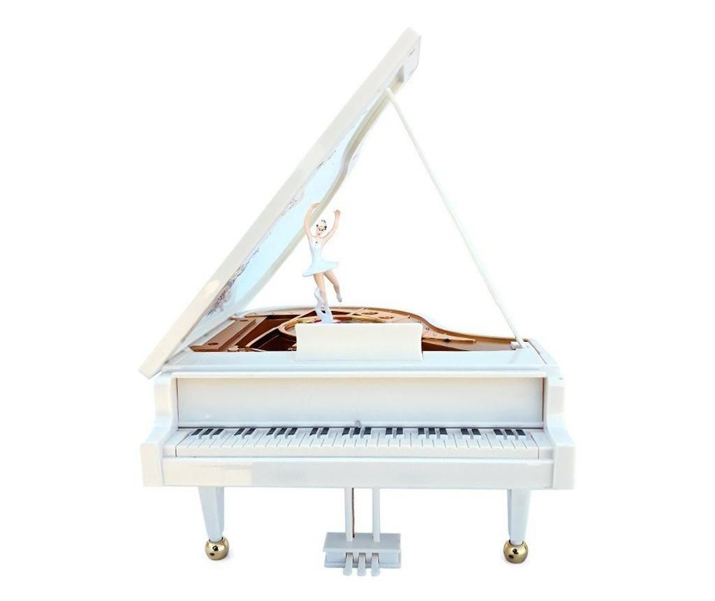 Cutie muzicala, cu cheita, in forma de pian cu cheita, 20 cm, 1482G - BV