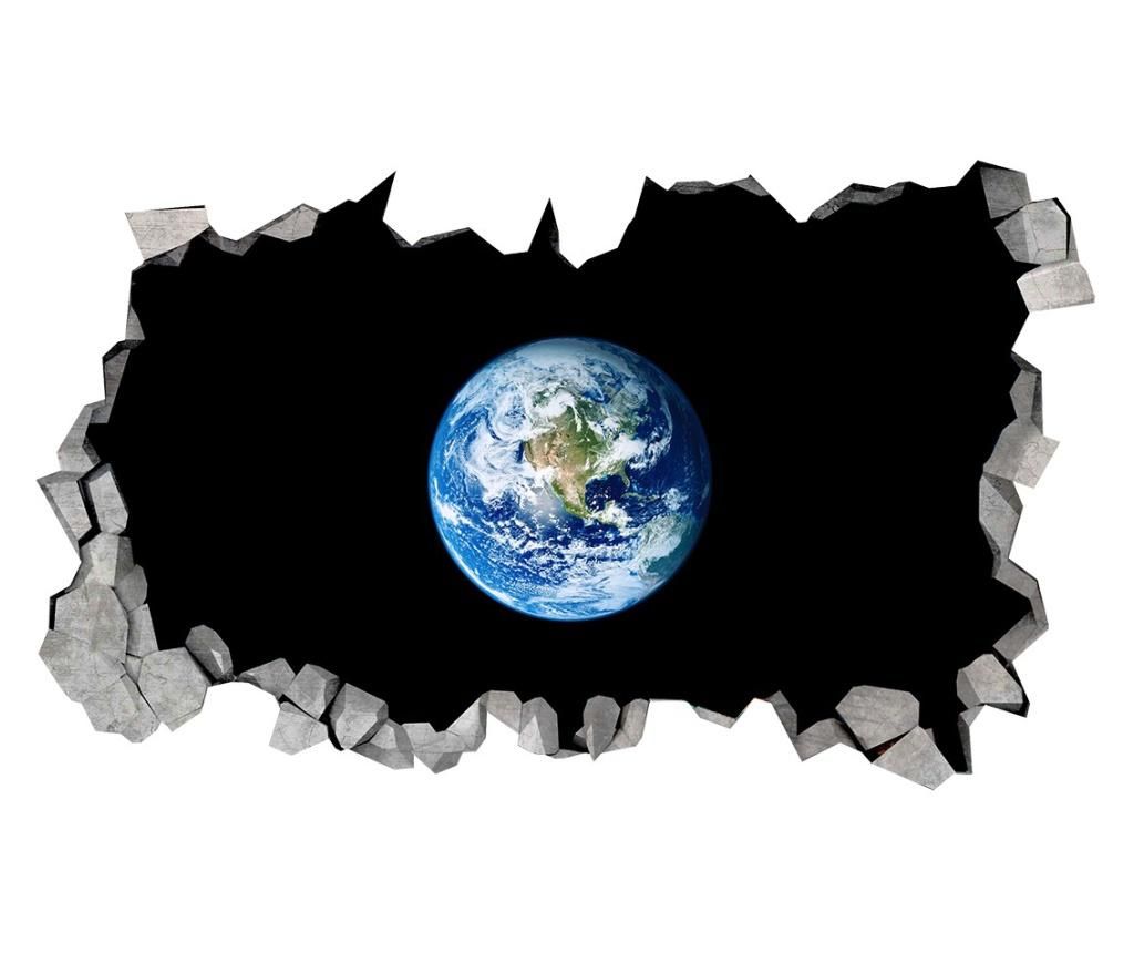 Sticker decorativ, gaura in perete 3D, Planeta, 85 cm, 1038STK-1 - BV