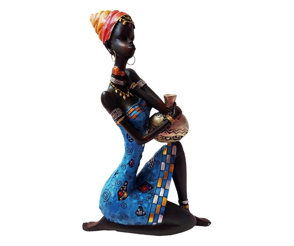 Statueta, Africana, Albastru, 34 cm, QR7558 - BV