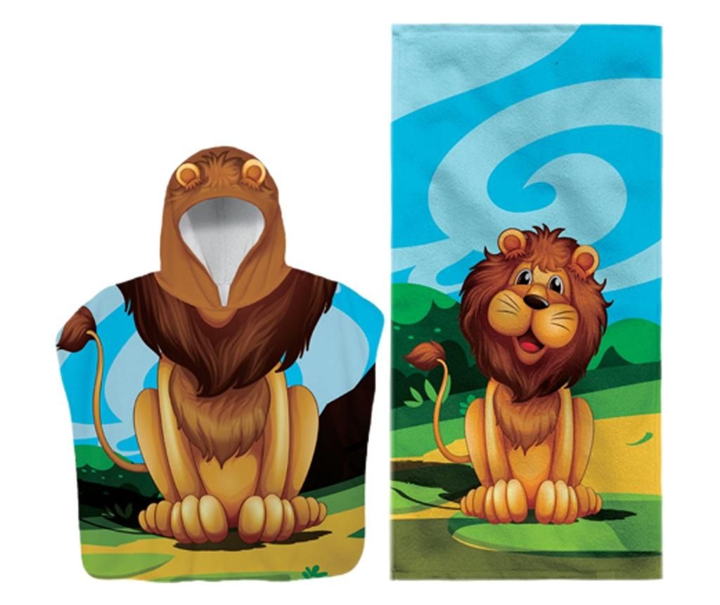 Set plaja copii Lion (Poncho + Prosop) - Cassatex