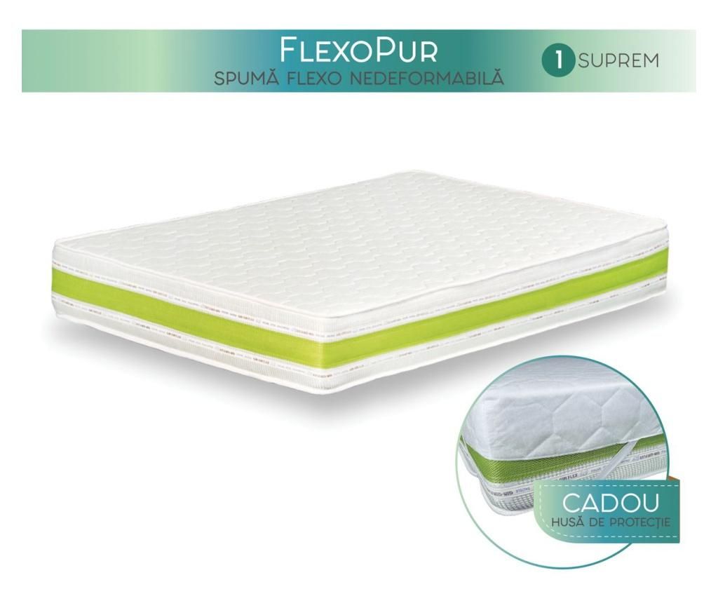 Saltea Flexopur Suprem 160x200 cm - Gin-Gin Flex, Verde