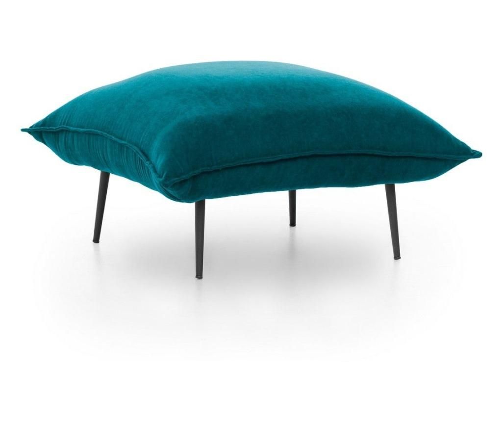 Taburet Futon, Petrol Green, 75x75x40 cm - FUTON, Verde