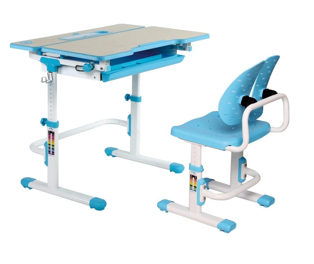 Set birou si scaun copii ergonomic reglabil in inaltime ErgoK IVY Albastru - ErgoK
