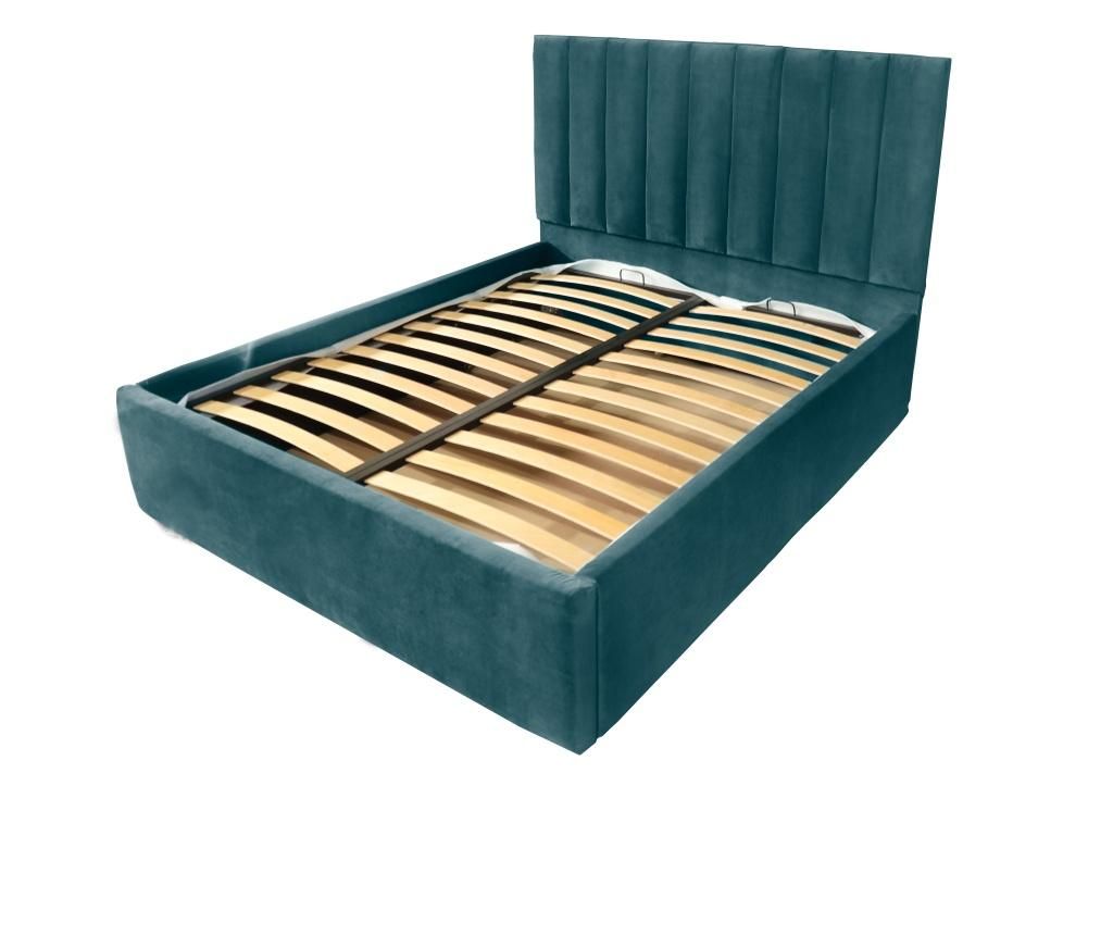 Pat dublu cu somiera, Beds Place, Hampton, Premium, Verde 77, 200x200 cm - Beds Place