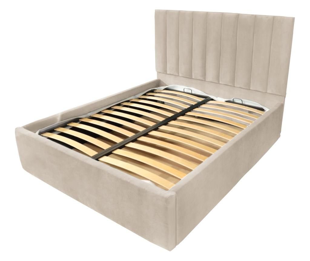 Pat dublu cu somiera, Beds Place, Hampton, Premium, Crem 08, 140x200 cm - Beds Place