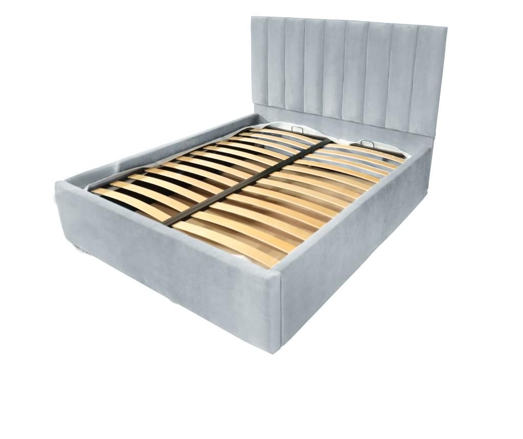 Pat dublu cu somiera, Beds Place, Hampton, Premium, Gri deschis 83, 120x200 cm - Beds Place