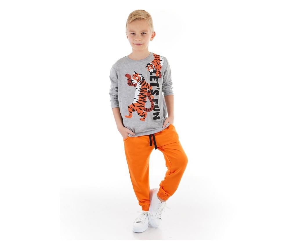 Set bluza si pantaloni Mushi, gri/portocaliu – Mushi, Gri & Argintiu Mushi