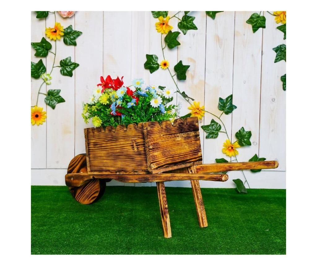 Suport de gradina pentru flori, Brouette model 2, 85x35x25 cm - GOT WOOD