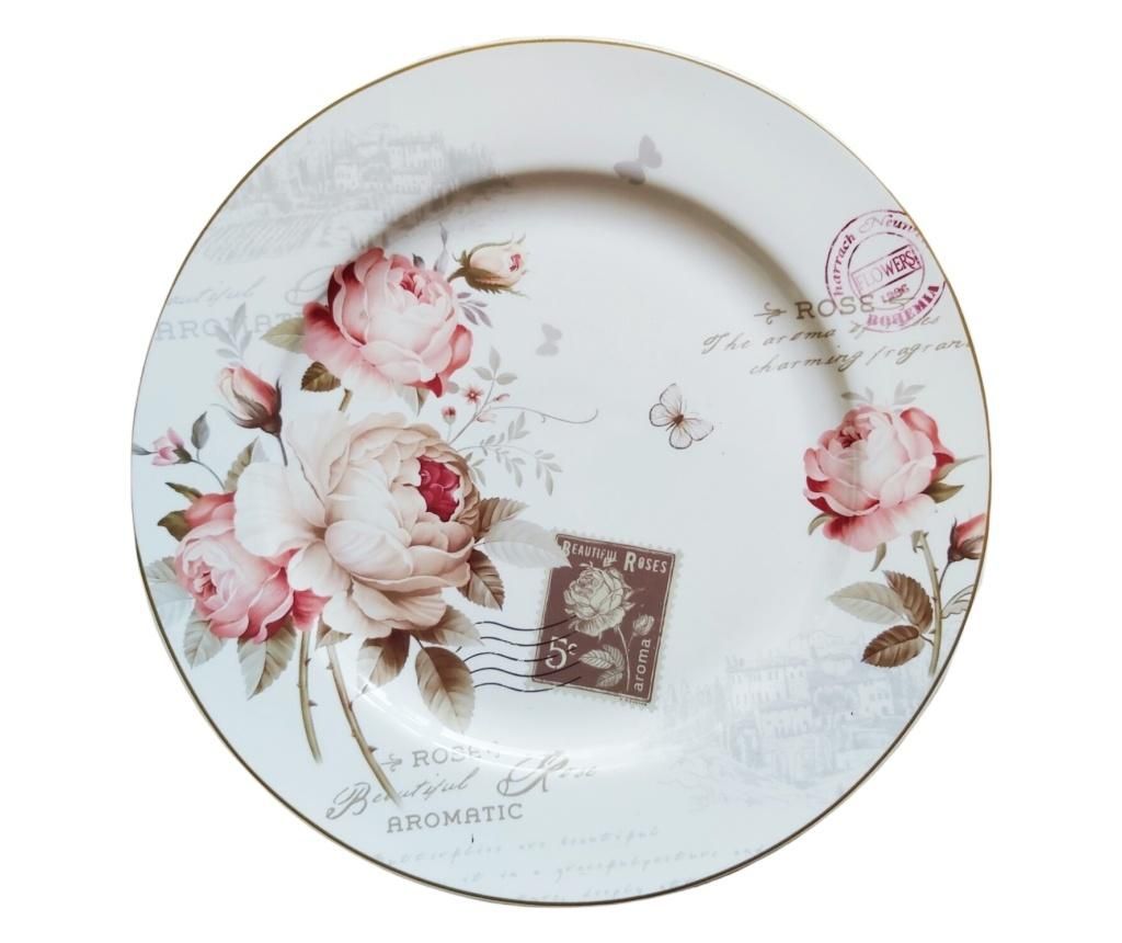 Set 6 farfurii Aromatic Rose, 23 cm Oem, Shabby chic, portelanMaterials of the handles: Materials of the lid: - OEM