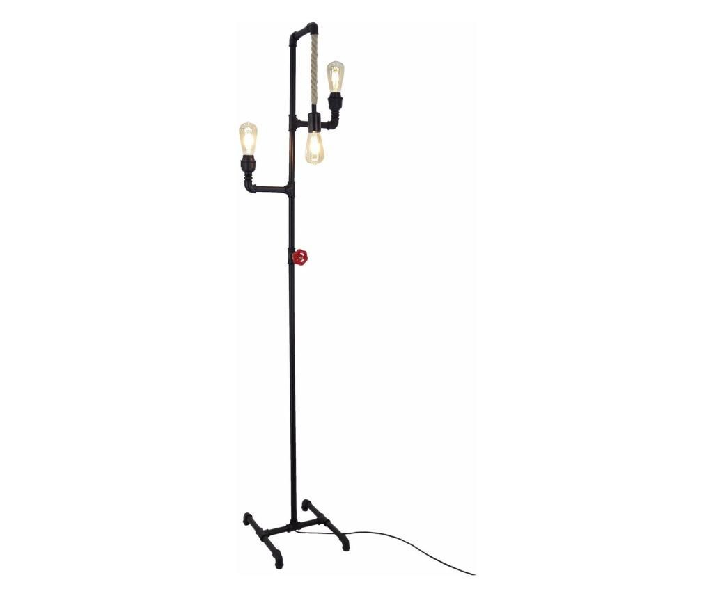 Lampadar Ht All Design, Industrial Floor Lamps, metal, LED, max. 40W W, E27, 36x36x180 cm - HT All Design, Negru
