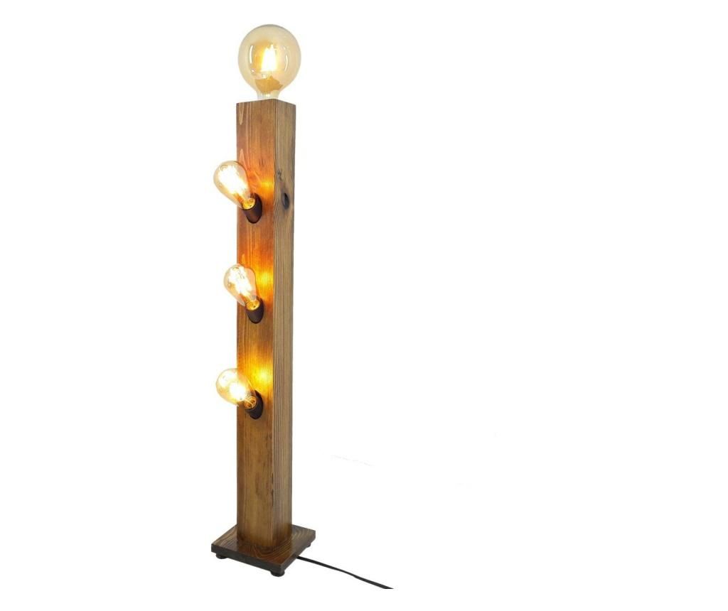 Lampadar Ht All Design, Wooden Floor Lamps, lemn de molid, LED, max. 40 W W, E27, 17x17x93 cm - HT All Design, Maro
