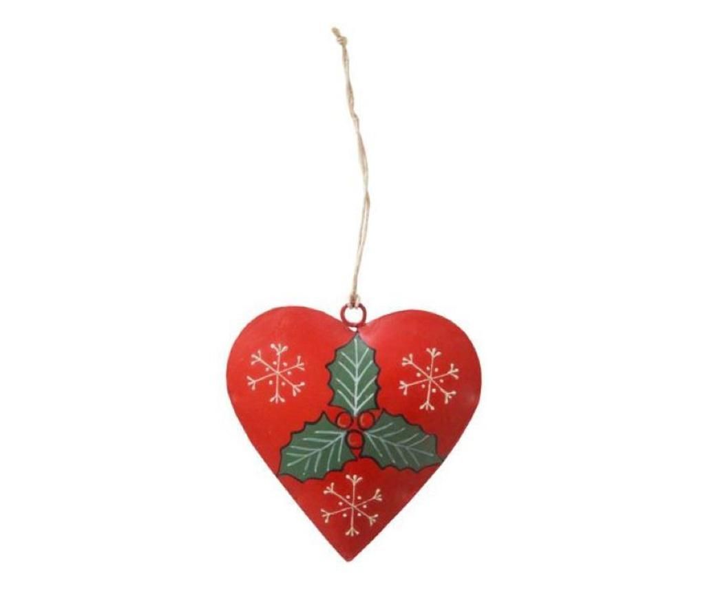 Decoratiune Craciun Red Heart, 10x10 cm, Rosu - Isabelle Rose