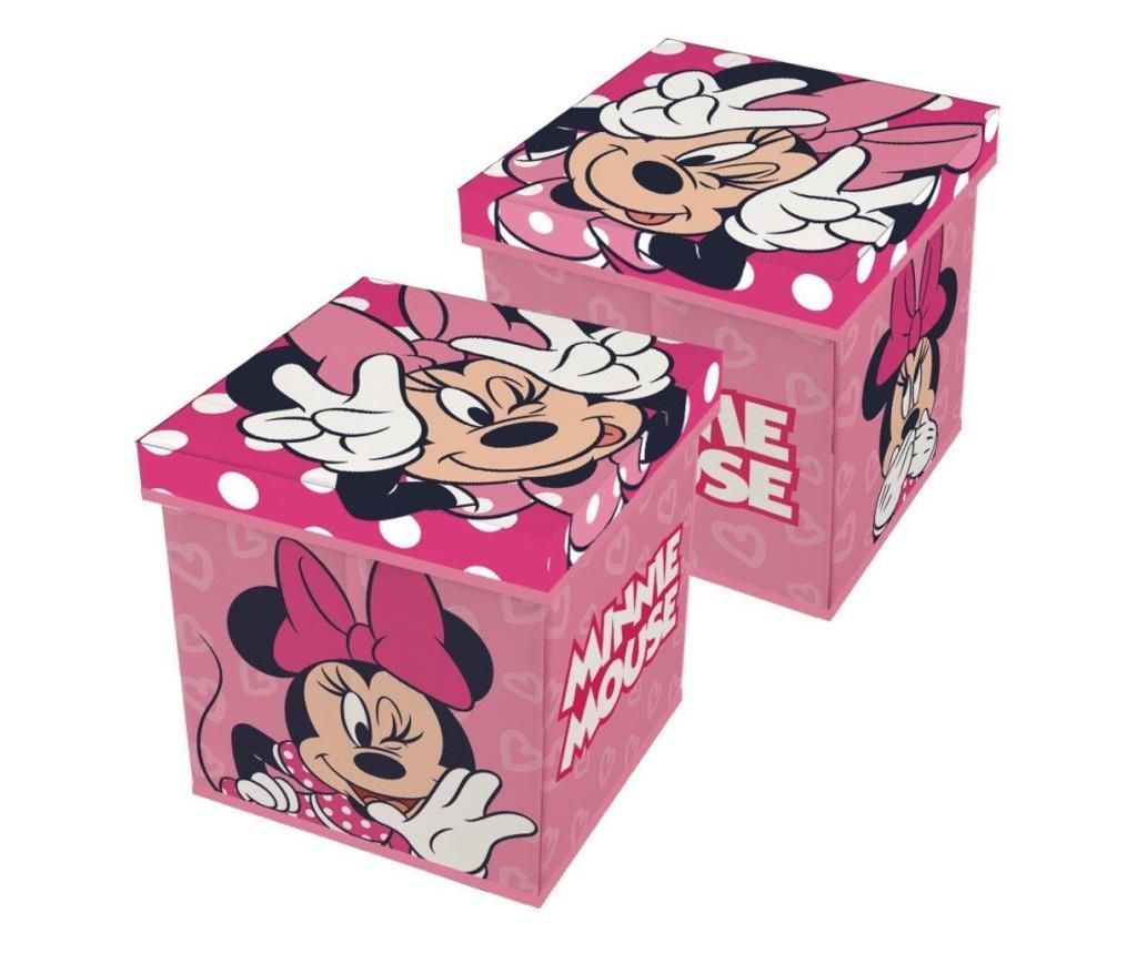 Cutie pentru depozitare jucarii Minnie, poliester, 30x30x30 cm - Minnie, Multicolor - 2 | YEO