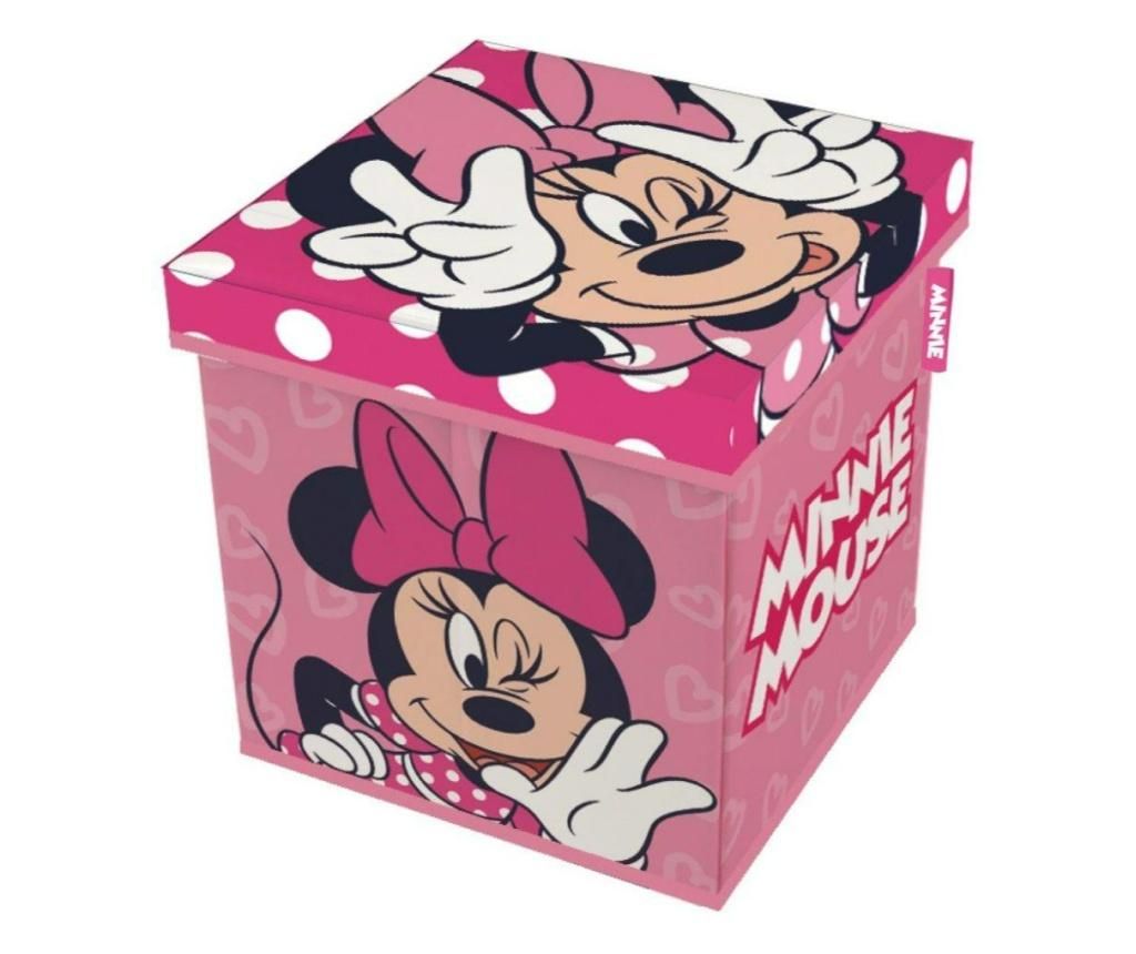 Cutie pentru depozitare jucarii Minnie, poliester, 30x30x30 cm - Minnie, Multicolor