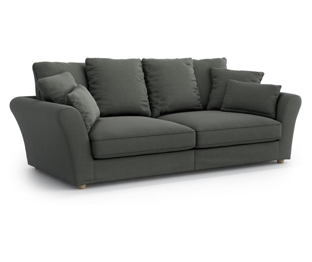 Canapea 4 locuri Optisofa, Adelade Olaf Dark Grey, 262x112x95 cm - Optisofa, Gri & Argintiu