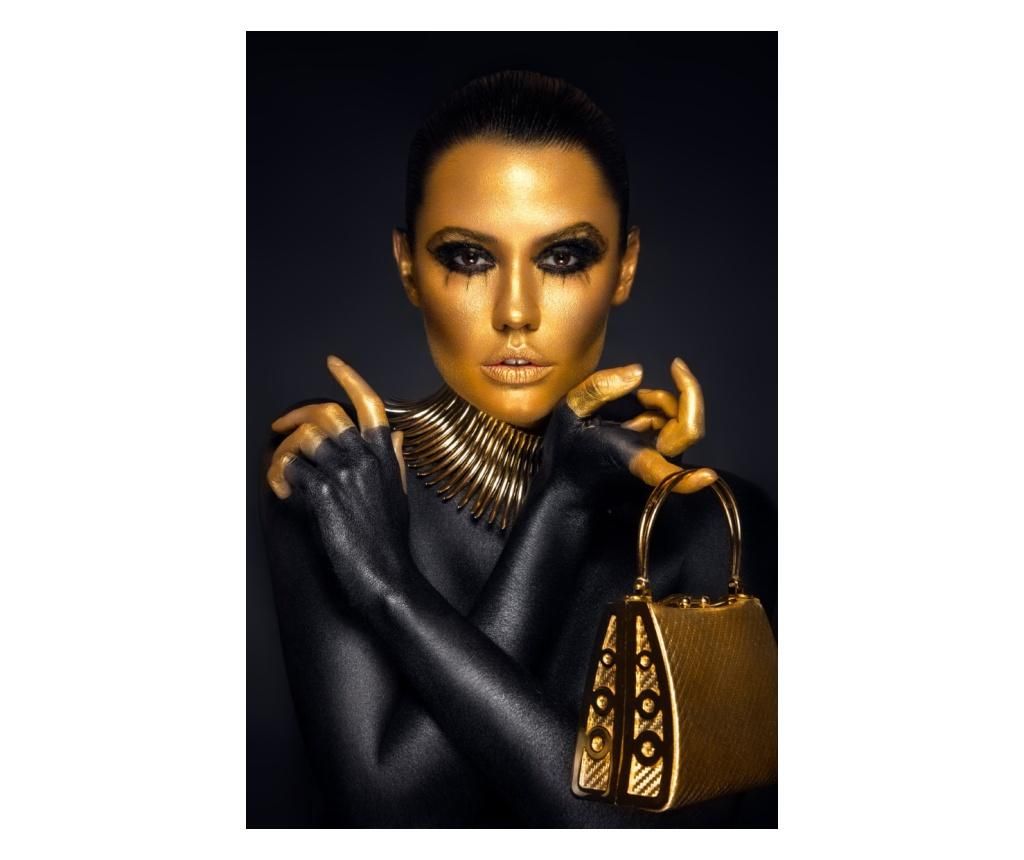 Fototapet Portert femeie auriu-negru 3, 200 x 255 cm - Blueback MAT