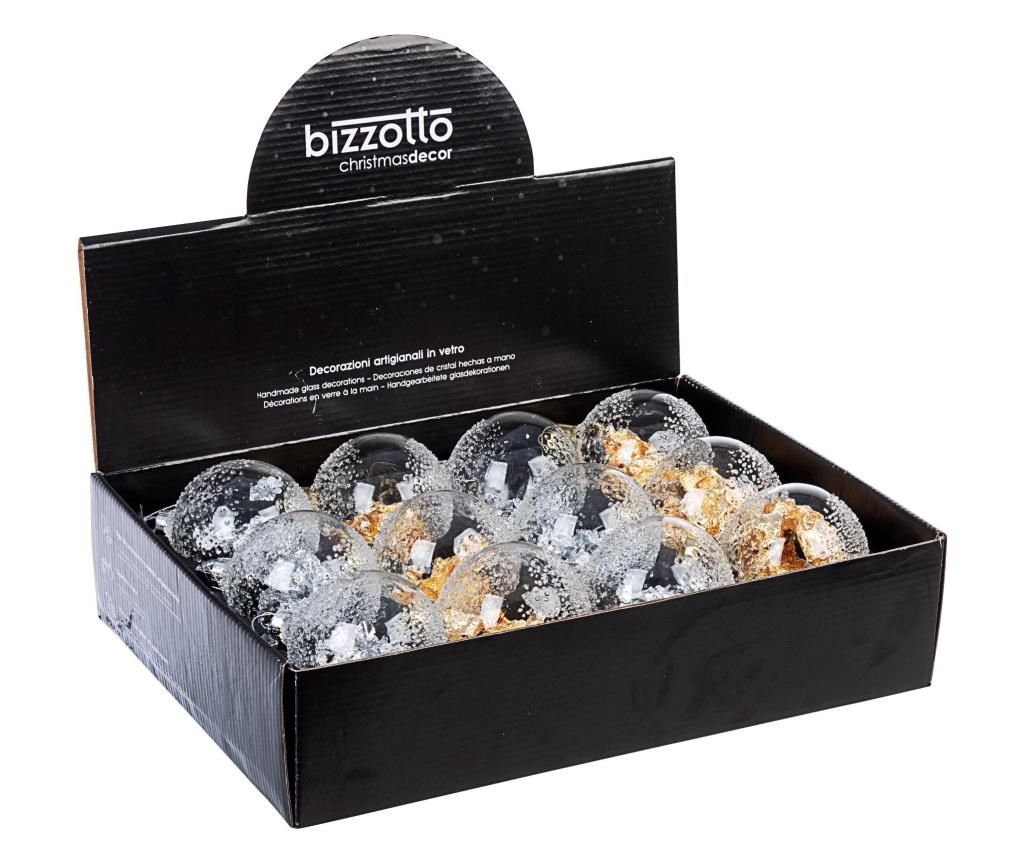 Set 12 globuri decorative de Craciun Winter dream - Bizzotto, Gri & Argintiu
