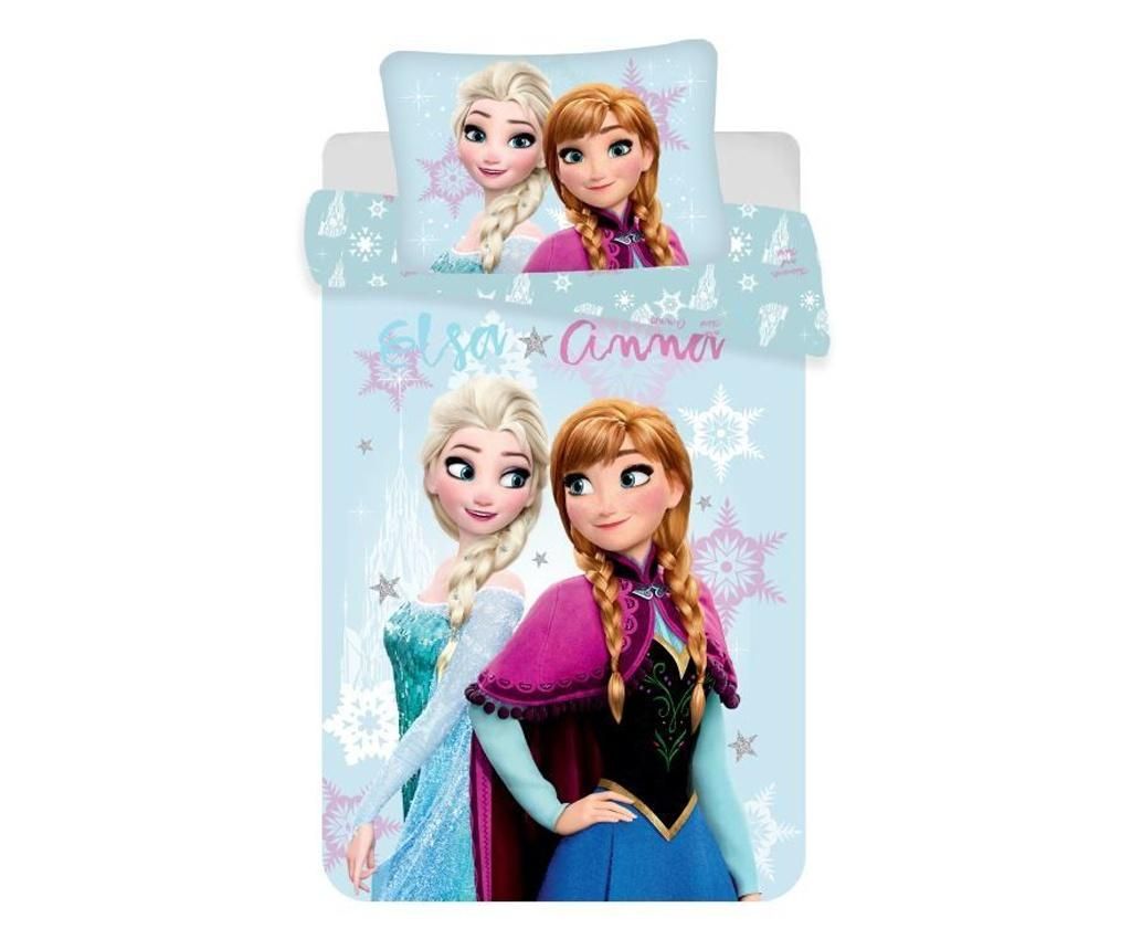 Set de pat Single Frozen – Disney – Princess, Multicolor Disney - Princess imagine reduceri 2022