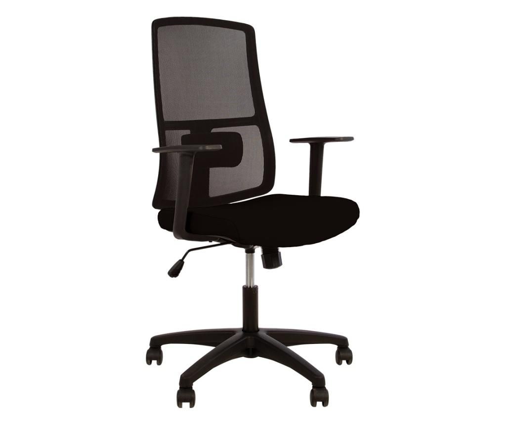 Scaun de birou MERCAS, cu brate, mesh/textil, negru Concept Chairs - Concept Mobili