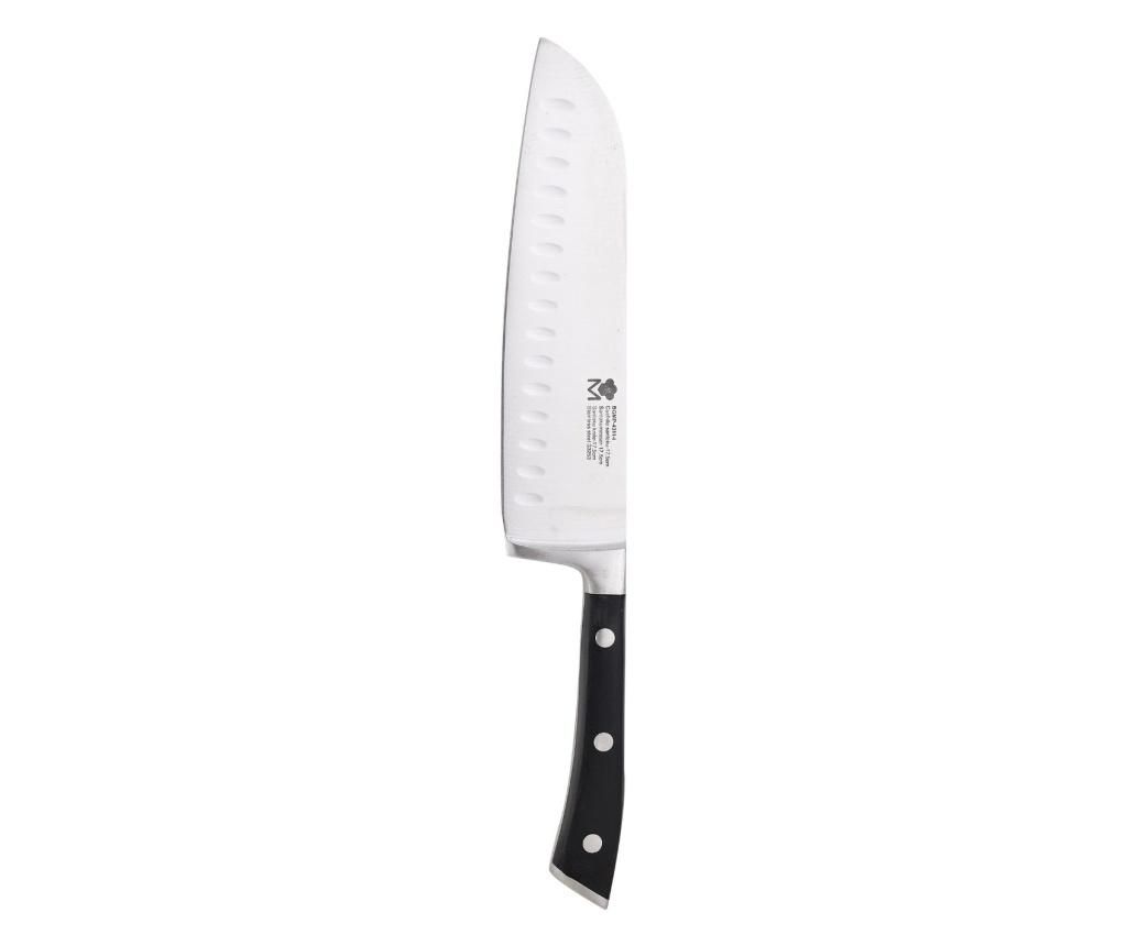 Cutit Santoku Masterpro, Foodies Collection, inox 3CR14, 17.5 cm - Masterpro, Negru