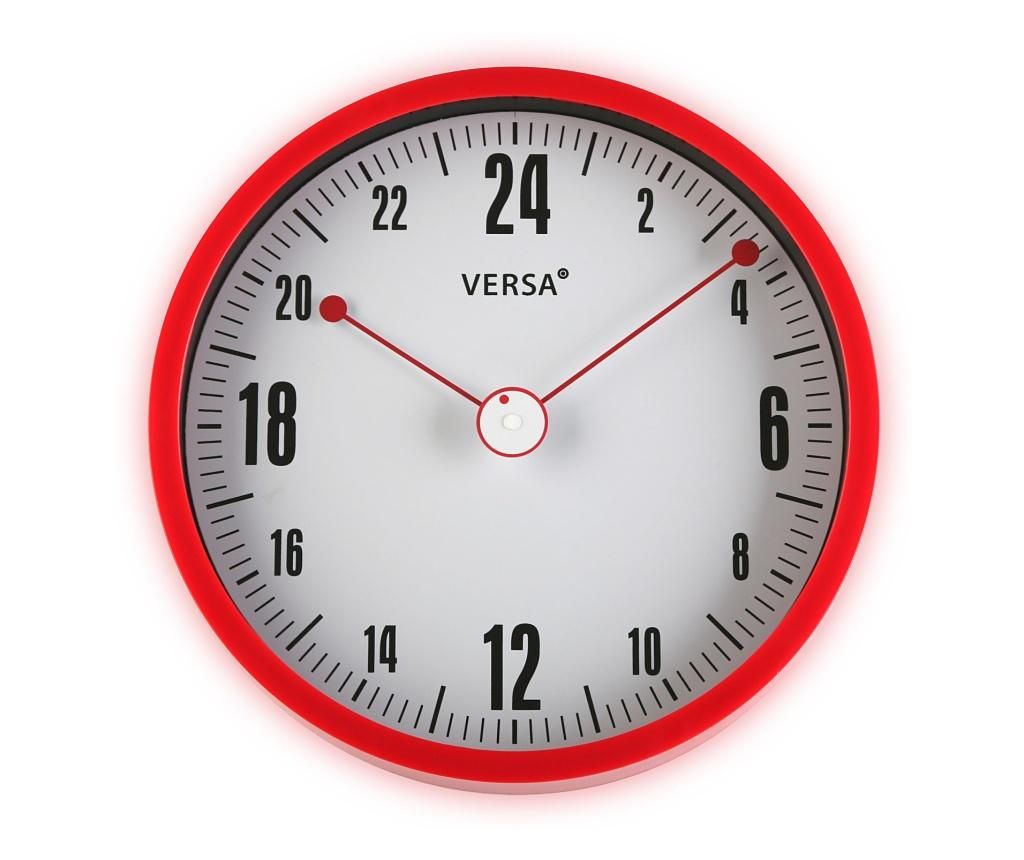 Ceas de perete Versa, poliester, 30x30x5 cm, rosu – Versa, Rosu Versa
