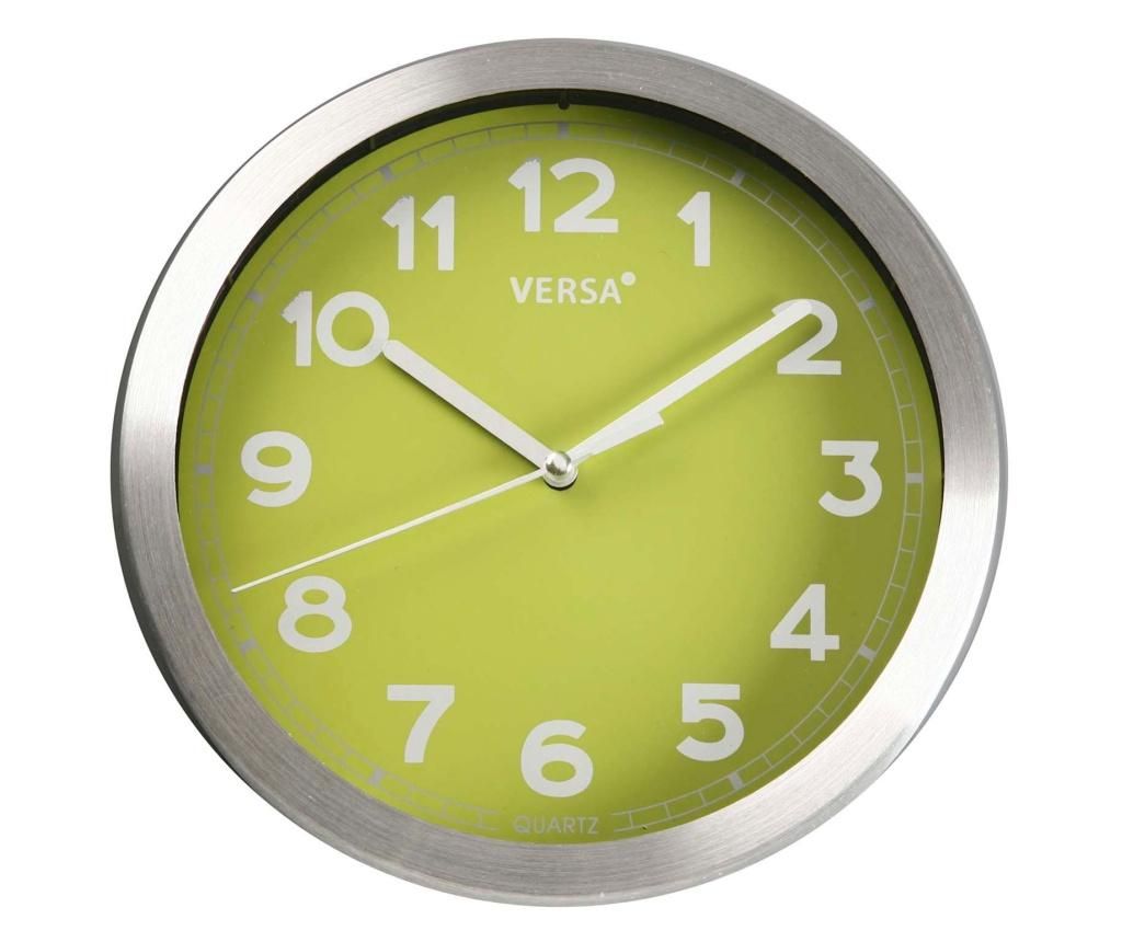 Ceas de perete Versa, metal, 20x20x5 cm, verde – Versa, Verde Versa